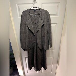 Eileen Fisher Women's Charcoal Blazer and Dress Ensemble